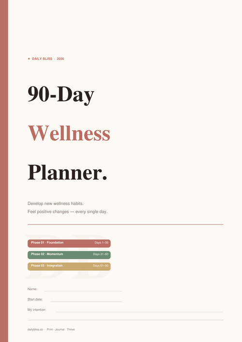 90 Day Digital Wellness Planner - Daily Bliss