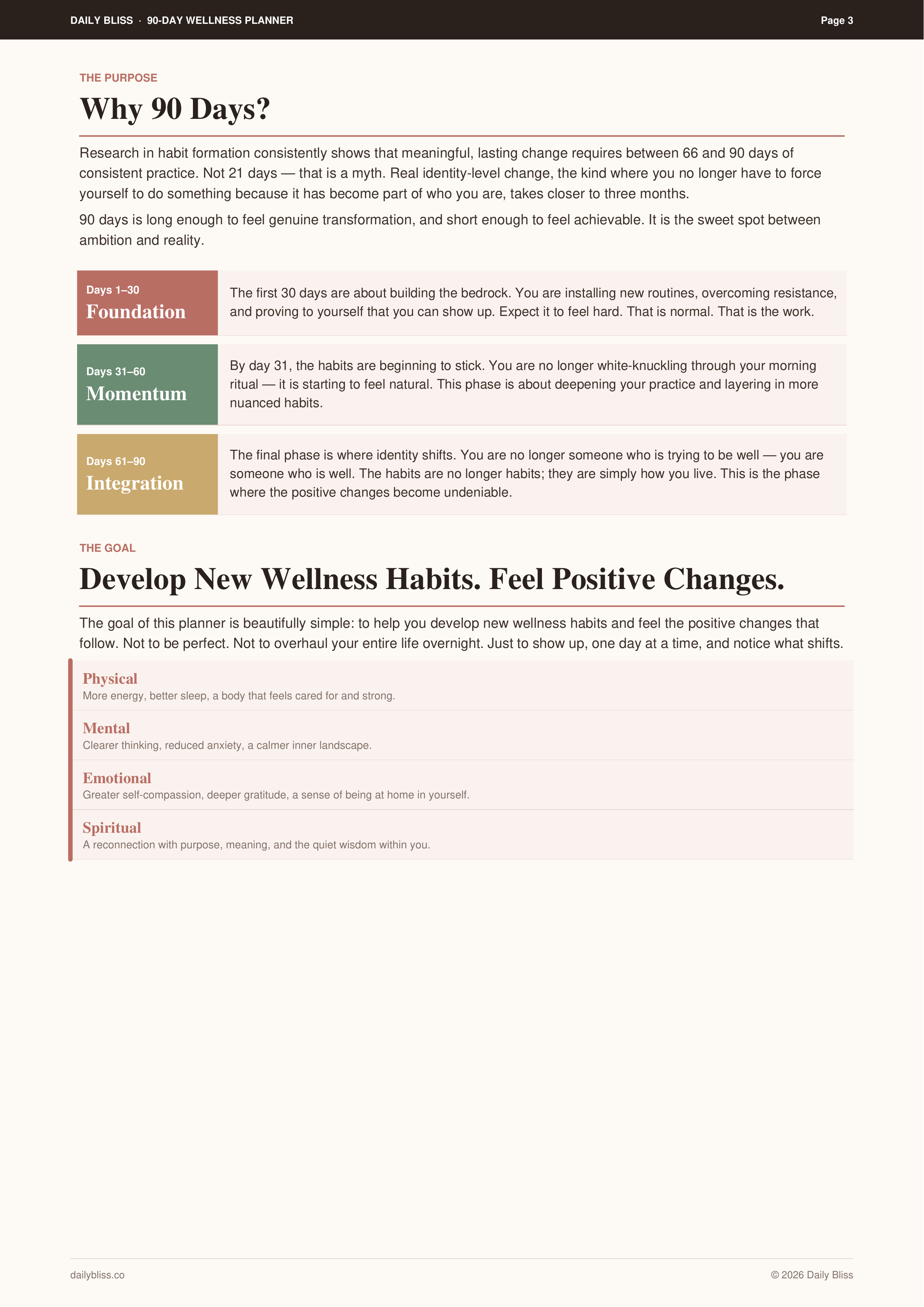 90 Day Digital Wellness Planner
