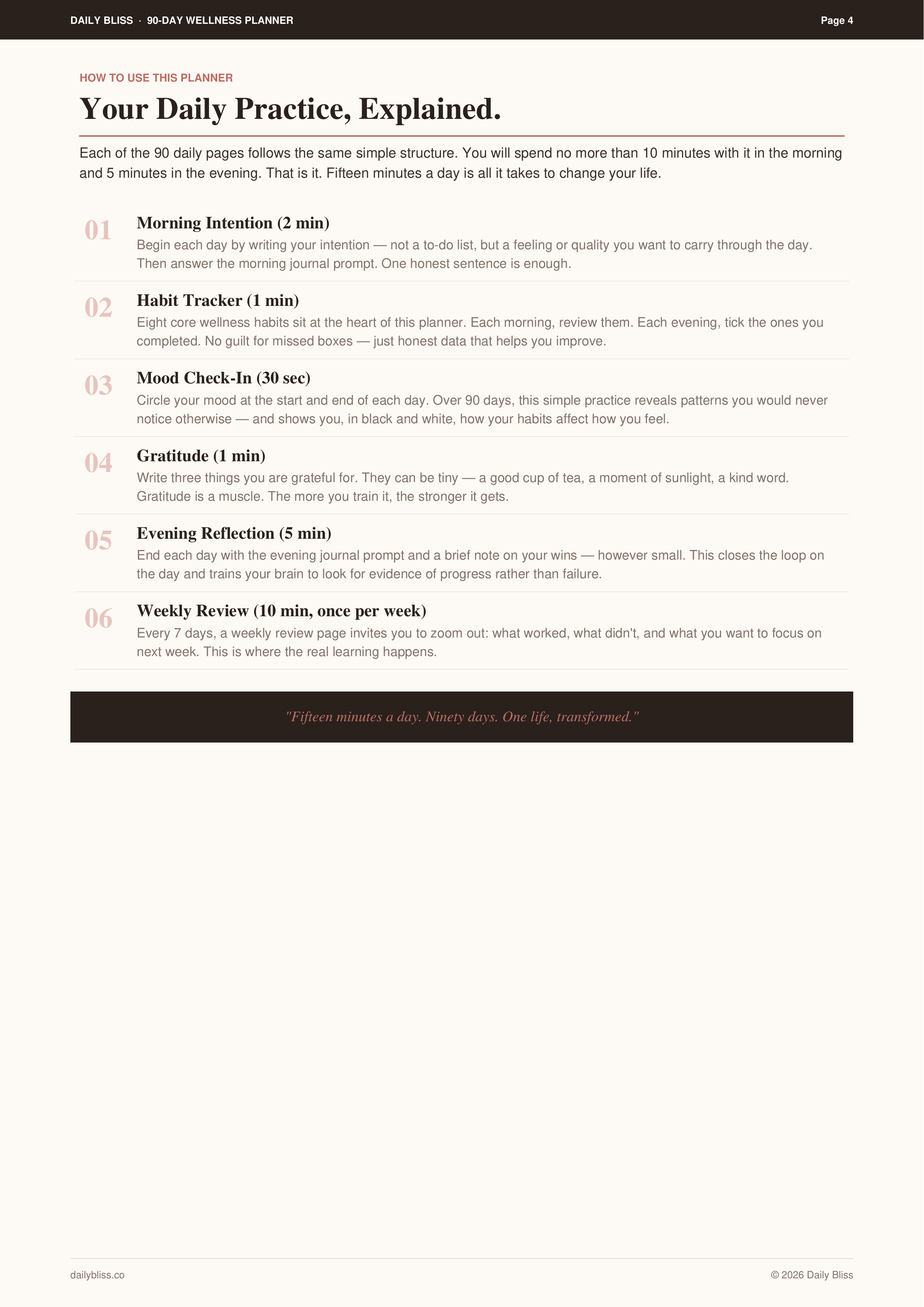 90 Day Digital Wellness Planner